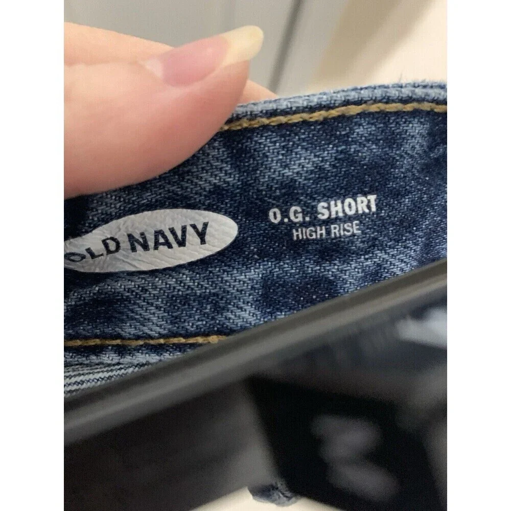 Old Navy Womens 12 O.G.‎ Short High Rise Rainbow Embellished Denim Jean Shorts